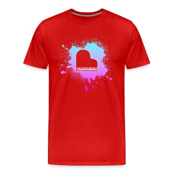 Piano - Men's Premium Organic T-Shirt - red - Front - Damien (186cm)