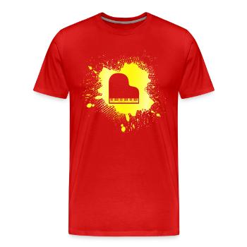 Piano - T-shirt bio Premium Homme - rouge - Devant - Damien (186cm)