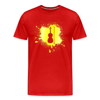 Geige - Männer Premium Bio T-Shirt - Rot - Vorne - Damien (186cm)