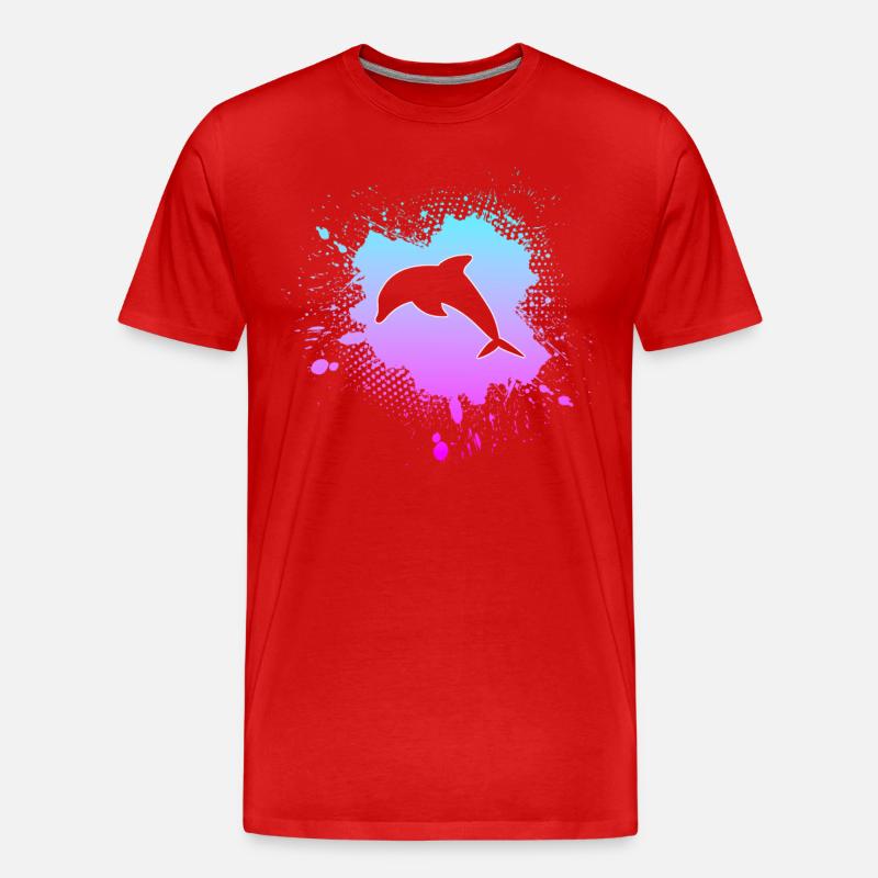 Delfin - Männer Premium Bio T-Shirt - Rot