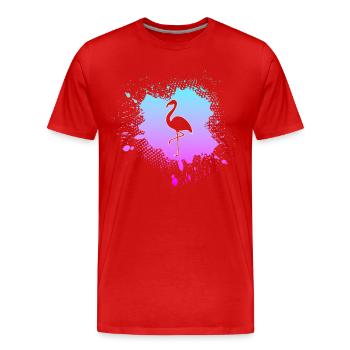 Flamingo - Männer Premium Bio T-Shirt - Rot - Vorne - Damien (186cm)
