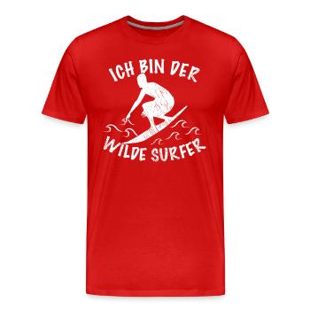 Citation de surf - T-shirt bio Premium Homme - rouge - Devant - Damien (186cm)