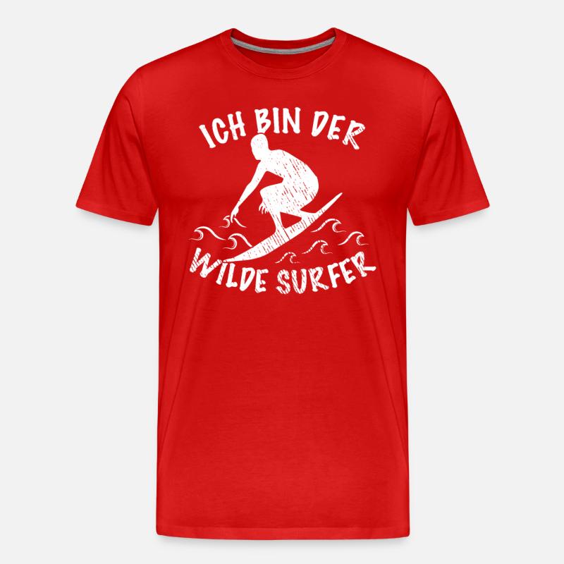 Surfen Spruch - Männer Premium Bio T-Shirt - Rot