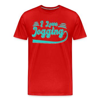 J’adore faire du jogging - T-shirt bio Premium Homme - rouge - Devant - Damien (186cm)