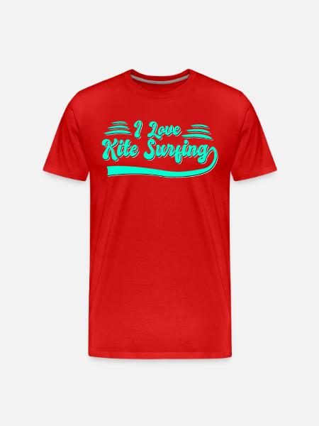 I love kite surfing - Men's Premium Organic T-Shirt - red