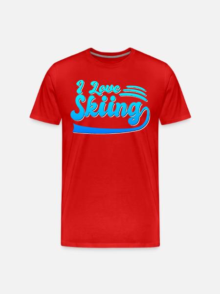 I love skiing - Men's Premium Organic T-Shirt - red