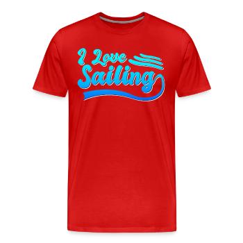 J’adore la voile - T-shirt bio Premium Homme - rouge - Devant - Damien (186cm)