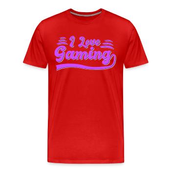 J’adore jouer - T-shirt bio Premium Homme - rouge - Devant - Damien (186cm)