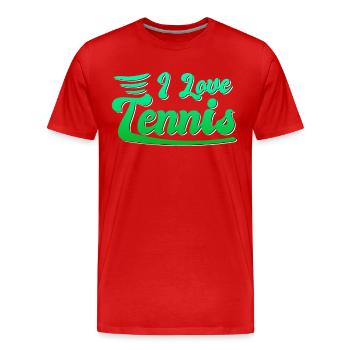 I love tennis - Men's Premium Organic T-Shirt - red - Front - Damien (186cm)