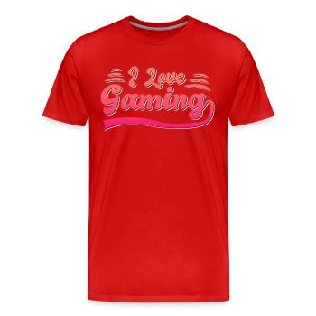 J’adore jouer - T-shirt bio Premium Homme - rouge - Devant - Damien (186cm)