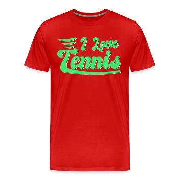 I love tennis - Men's Premium Organic T-Shirt - red - Front - Damien (186cm)