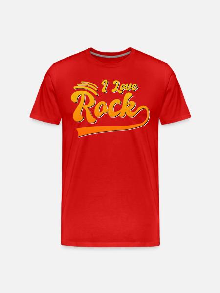 Ich liebe Rock - Männer Premium Bio T-Shirt - Rot