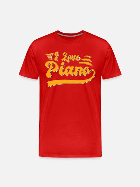 I love piano - Men's Premium Organic T-Shirt - red