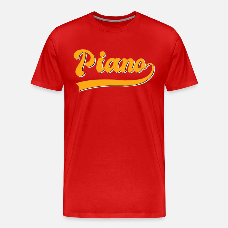 Klavier - Männer Premium Bio T-Shirt - Rot