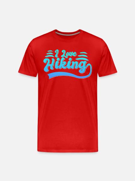 Ich liebe Wandern - Männer Premium Bio T-Shirt - Rot