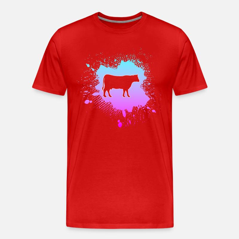 Kuh - Männer Premium Bio T-Shirt - Rot