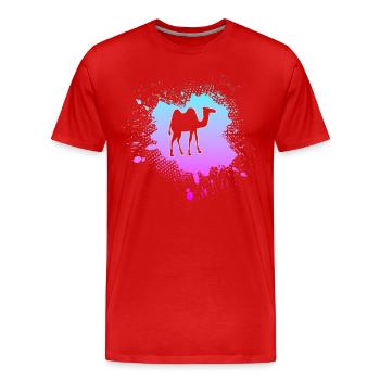Kamel - Männer Premium Bio T-Shirt - Rot - Vorne - Damien (186cm)