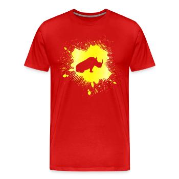 Rhinoceros - Men's Premium Organic T-Shirt - red - Front - Damien (186cm)