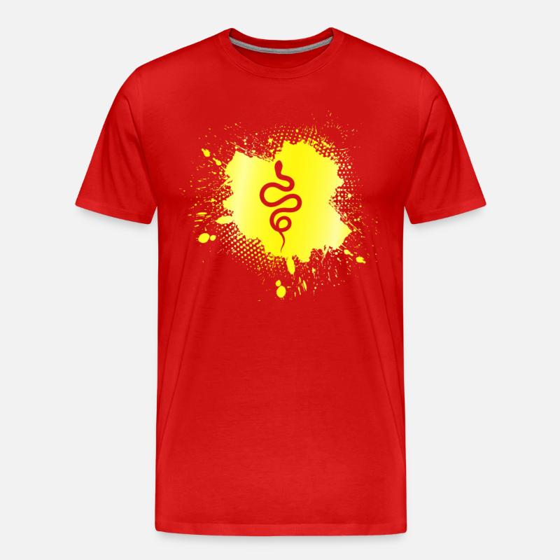 Schlange - Männer Premium Bio T-Shirt - Rot