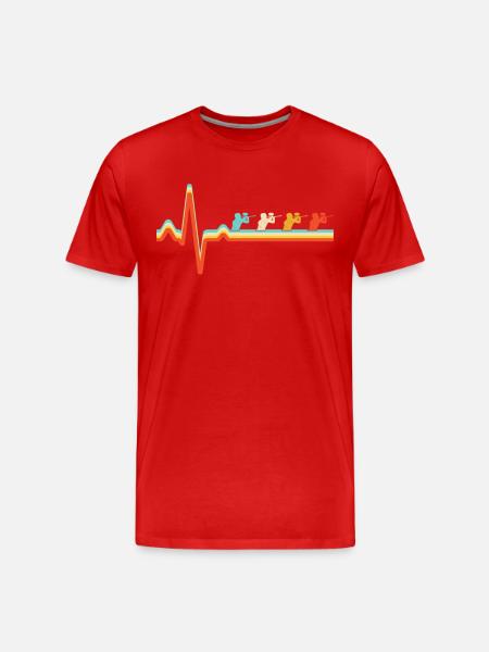 Paintball Retro Heartbeat - Men's Premium Organic T-Shirt - red