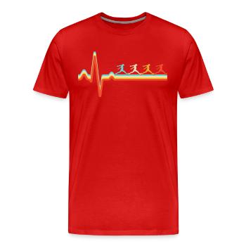 Parkour Rétro Battement de cœur - T-shirt bio Premium Homme - rouge - Devant - Damien (186cm)