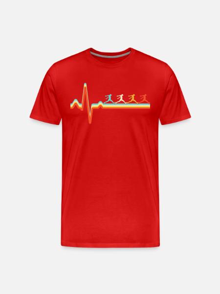 Parkour Rétro Battement de cœur - T-shirt bio Premium Homme - rouge
