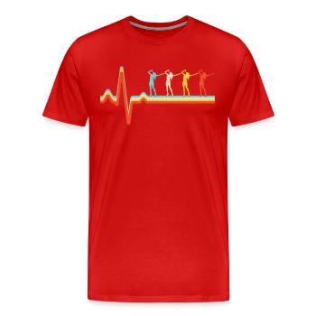 Chanter Retro Heartbeat - T-shirt bio Premium Homme - rouge - Devant - Damien (186cm)