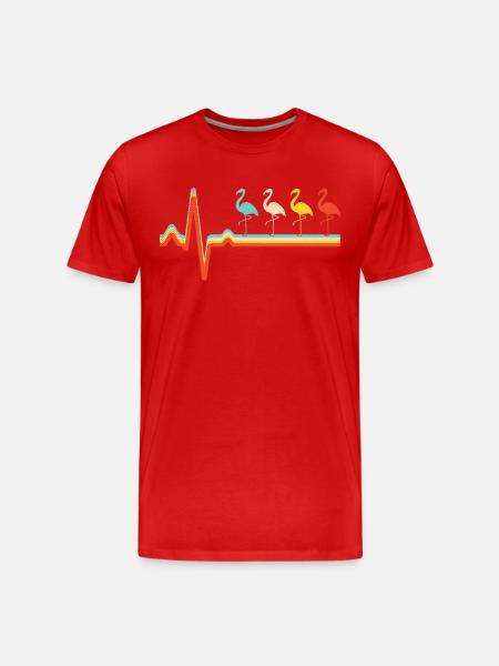 Flamingo Retro Heartbeat - Men's Premium Organic T-Shirt - red