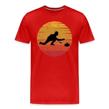 Curling Kehren Winter Eissport Retro Vintage - Männer Premium Bio T-Shirt - Rot - Vorne - Damien (186cm)