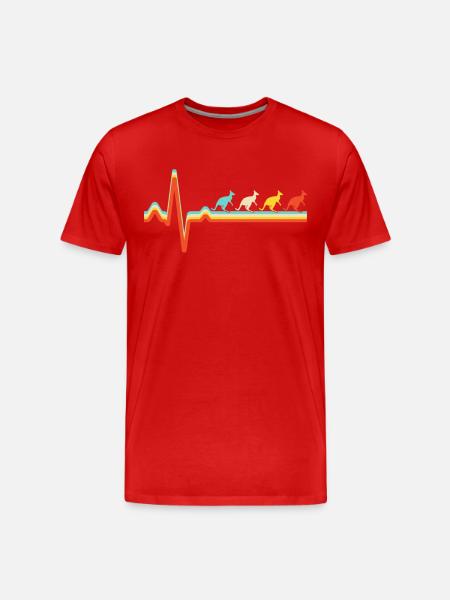 Kangaroo Retro Heartbeat - Men's Premium Organic T-Shirt - red