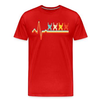Gorilla Retro Heartbeat - T-shirt bio Premium Homme - rouge - Devant - Damien (186cm)