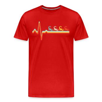 Scorpion Retro Heartbeat - T-shirt bio Premium Homme - rouge - Devant - Damien (186cm)