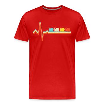 Snail Retro Heartbeat - T-shirt bio Premium Homme - rouge - Devant - Damien (186cm)
