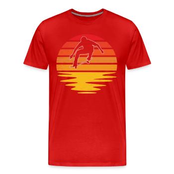 Skaten Retro - Männer Premium Bio T-Shirt - Rot - Vorne - Damien (186cm)