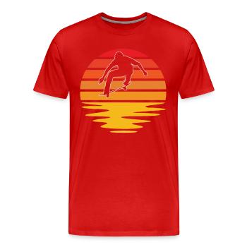 Skaten Retro - Männer Premium Bio T-Shirt - Rot - Vorne - Damien (186cm)