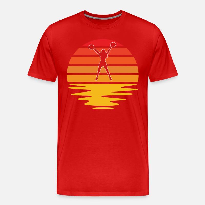 Cheerleading Retro - Männer Premium Bio T-Shirt - Rot