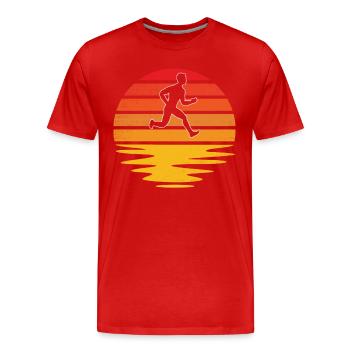 Jogging Rétro - T-shirt bio Premium Homme - rouge - Devant - Damien (186cm)