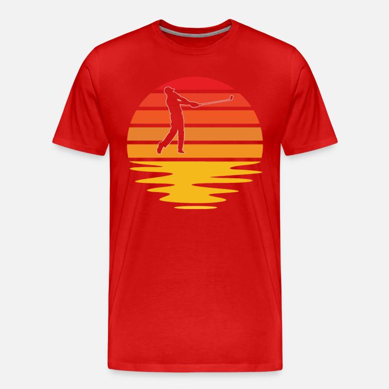 Golf Retro - Männer Premium Bio T-Shirt - Rot
