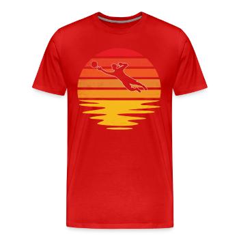 Gardien de but Rétro - T-shirt bio Premium Homme - rouge - Devant - Damien (186cm)