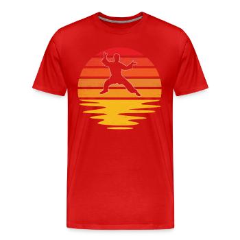 Kampfsport Retro - Männer Premium Bio T-Shirt - Rot - Vorne - Damien (186cm)