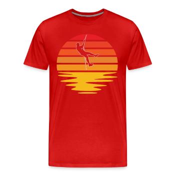 Klettern Retro - Männer Premium Bio T-Shirt - Rot - Vorne - Damien (186cm)