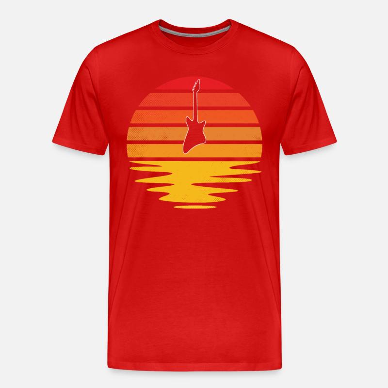 rock retro - Männer Premium Bio T-Shirt - Rot