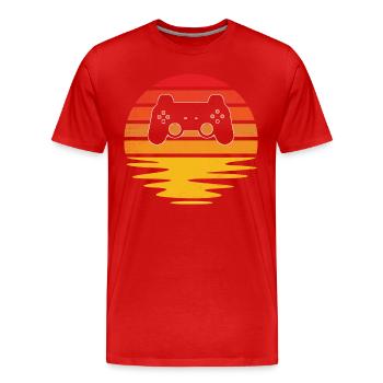 Gaming Rétro - T-shirt bio Premium Homme - rouge - Devant - Damien (186cm)