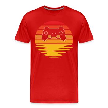 Gaming Rétro - T-shirt bio Premium Homme - rouge - Devant - Damien (186cm)