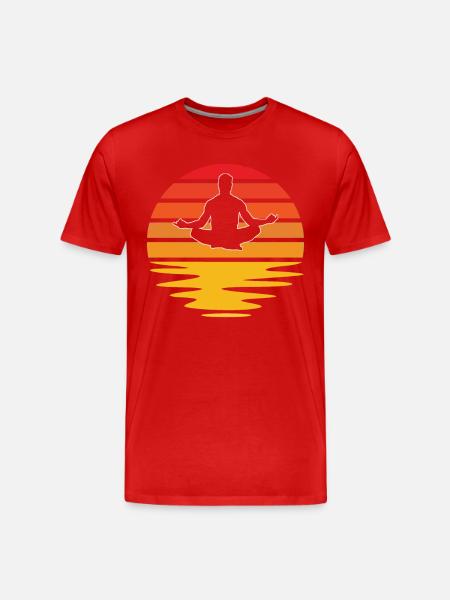 Meditation Retro - Men's Premium Organic T-Shirt - red