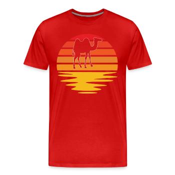 Camel Rétro - T-shirt bio Premium Homme - rouge - Devant - Damien (186cm)