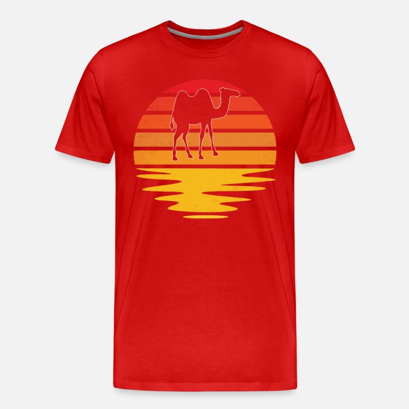 Kamel Retro - Männer Premium Bio T-Shirt - Rot