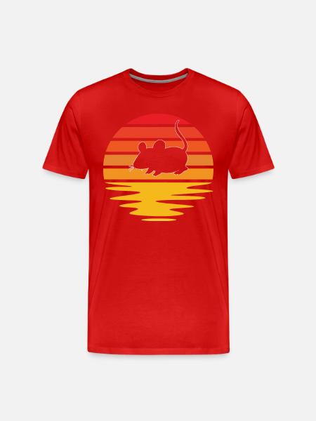 Mouse Retro - Men's Premium Organic T-Shirt - red