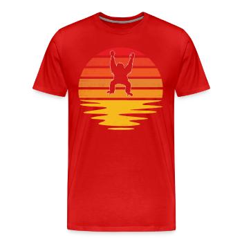 Gorilla Rétro - T-shirt bio Premium Homme - rouge - Devant - Damien (186cm)
