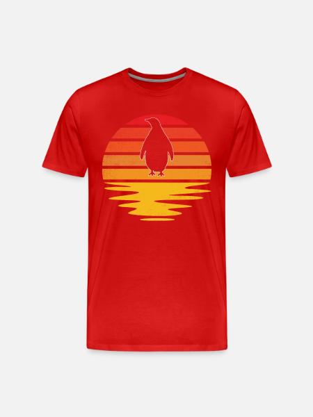 Pingouin Rétro - T-shirt bio Premium Homme - rouge